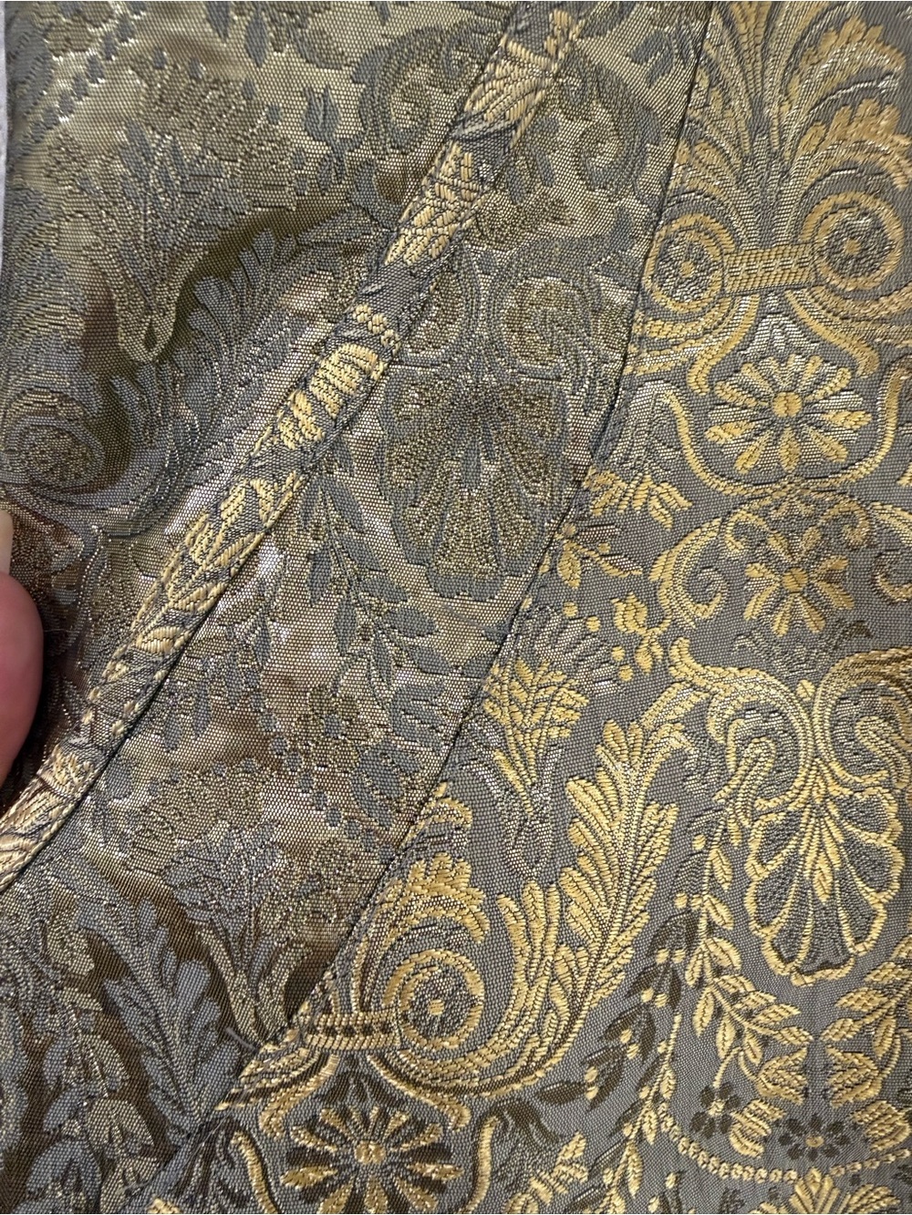 Zac Posen Metallic Gold Strapless Jacquard Sheath Dress - Picture 3 of 5